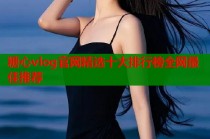糖心vlog官网精选十大排行榜全网最佳推荐